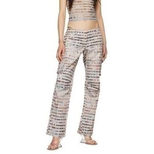 NWT Misaou Multicolor Raven Cargo Trousers in Facade